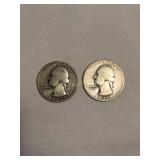 2 Washington Quarters - 1934(d),1935