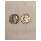 2 Washington Quarters- 1939(s),1940