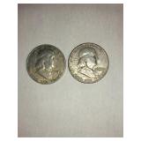2 Franklin Half dollar- 1953(d)