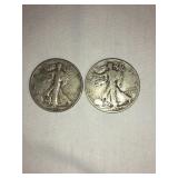 2 Walking Liberty Half dollar - 1944(s),1947