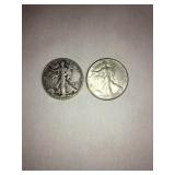 2 Walking Liberty half dollar - 1946-1(D)