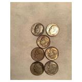 7 Roosevelt Dimes - 3-1954-1(d),1(s);2-1955-1(d) &