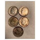 5 Roosevelt Dimes- 1953-2(d)