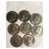 8 Kennedy half dollars - 1974