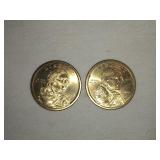 2 Sacagawea Goldtone Dollars - 2000(p)