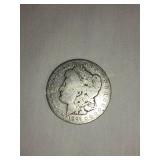 1891 Morgan silver dollar