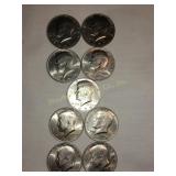 9 Kennedy Half dollars- 4-1977,1-1978,4-1979