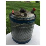 5 gal? Oil can, shows wear (NO SHIPPING)