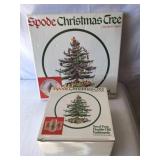 Spode Christmas Tree glasses, plate