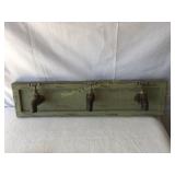 Distress wall mounted coat rack, 19x4.5'