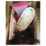 Misc lot- home decor, Tupperware, Pentax camera,