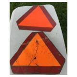 2 Metal slow moving vehicle signs, 16x14', one