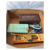 Misc sewing machine attachments, buttonholer,