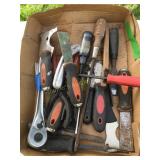 20+ Misc hand tools, screw drivers, scrapers,