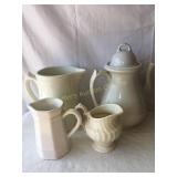4 pcs white glazed stoneware- Pfaltzgraff?