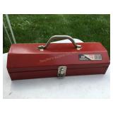 Vermont Am. Metal tool box 15x6x3.5' w/contents