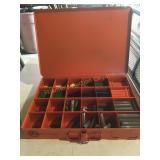 Dyna Systems teal storage box w/contents- p