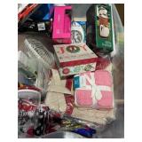 Misc fans, hand pump, space bags, Polaroid