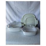 Corningware 1 qt. & 2 qt. Dishes, glass &
