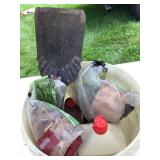 Grill wood chips, starting g fuel, coal shovel,