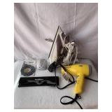 Revlon hair dryer, Rowena Autosteam Iron,