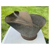 Galvanized coal scuttle w/ coal (no shipping)