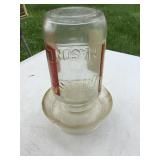 Poultry glass waterer w/mason jar