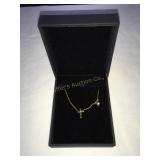 925 Goldtone Necklace w/cross (India Lab grown-