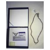 Sterling Silver (925) mesh necklace w/.12 tw
