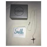 HSN Sevilla 925 Silver necklace w/cross 18'l NIB