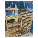 2 folding wood shelves 20' x 44ï¿½ x 9ï¿½