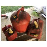 3 Misc plastic gas cans, largest is 5 gal,