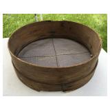 Vtg bentwood sieve 13x4.5', some wear