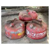 3 Metal gas cans, 2.5 gal (no shipping)