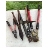 Loppers, trimmers, etc., some show wear