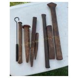 Misc chisels/spikes, etc w/bucket (no shipping)