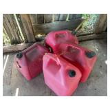 4 plastic 5 gal gas cans (no shipping)