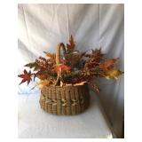 Fall decor, basket, leaves, globe