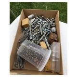 Misc hardware- eye hooks, nuts, bolts, split