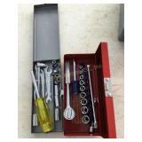 2 small tool cases w/ socket sets, standard &