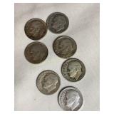 7 Roosevelt dimes-(2) 1948,