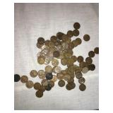 120+ 1920s-1950s Lincoln wheat & steel pennies