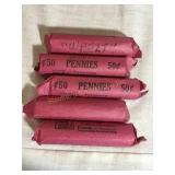 5 Rolls Lincoln wheat pennies years ?