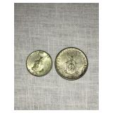 2 1944 World War II USA Philippines 10 & 20 cent