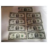 Series 1976 $2 bicentennial note w/13 cent stamp