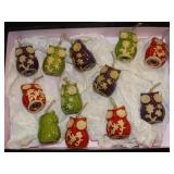 Owl Salt & Pepper Ornaments (pottery)