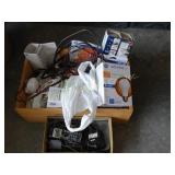 Light Bulbs & Telephones in wood crate