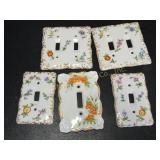 Hand Painted Porcelain  Switch Plate Covers