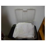 Table Cloth, Linen, etc. in plastic tote