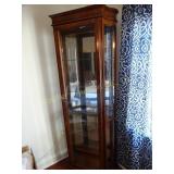 Lighted Curio 4 glass shelves, beveled glass door